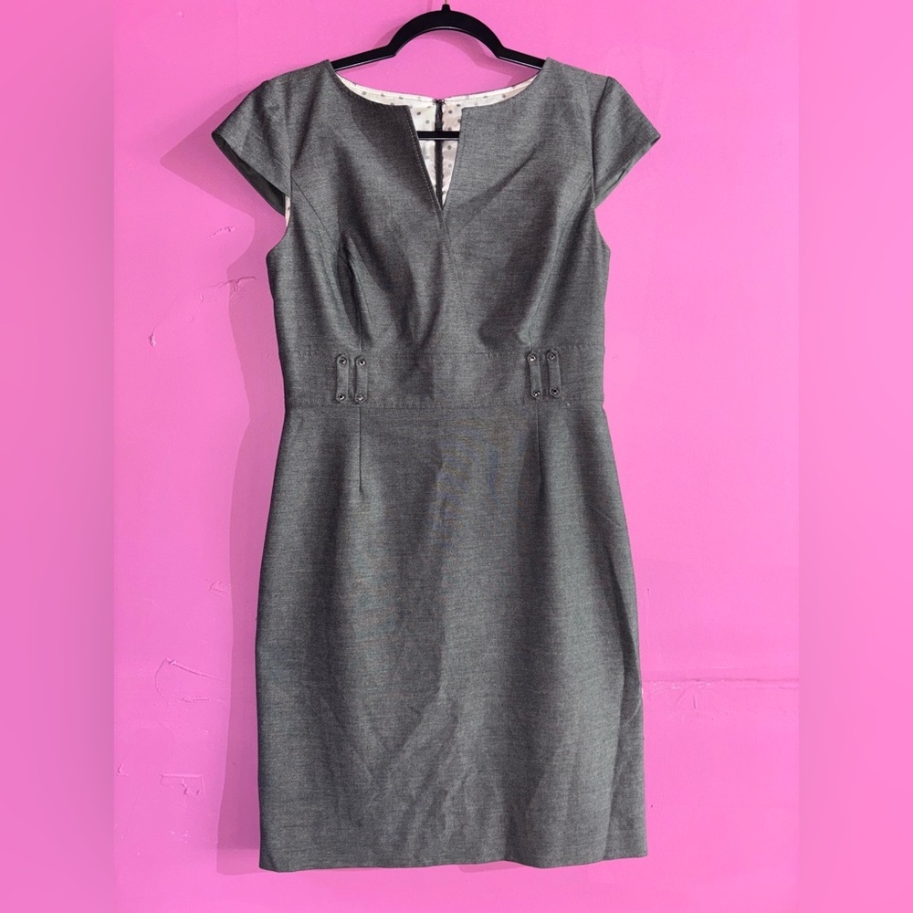 Tahari Charcoal Gray Mini Dress